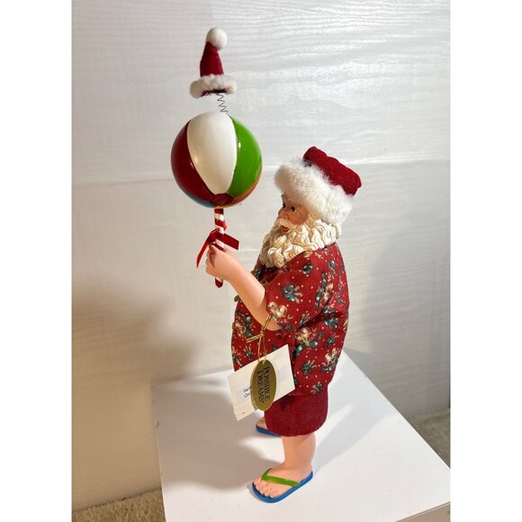 Possible Dreams Tropical Santa On the Ball w/ Hat & Beach Ball Sample 11" Tall - Picture 4 of 8